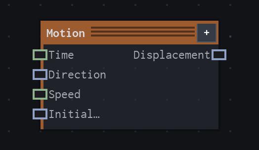 The Motion node on the VFX Loom graph canvas.