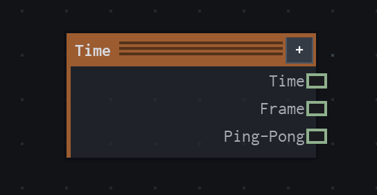 The Time node on the VFX Loom graph canvas.