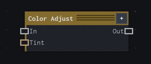 The Color Adjust node on the VFX Loom graph canvas.