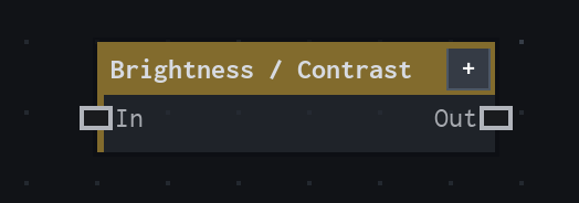 The Brightness / Contrast node on the VFX Loom graph canvas.