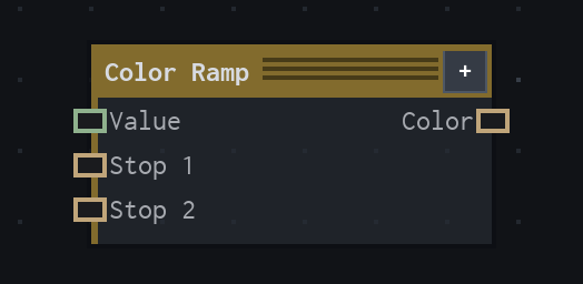 The Color Ramp node on the VFX Loom graph canvas.