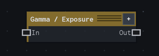 The Gamma / Exposure node on the VFX Loom graph canvas.