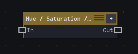 The Hue / Saturation / Value node on the VFX Loom graph canvas.