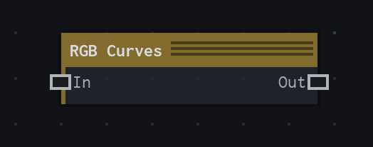 The RGB Curves node on the VFX Loom graph canvas.