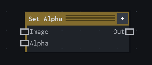 The Set Alpha node on the VFX Loom graph canvas.