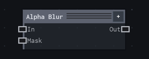 The Alpha Blur node on the VFX Loom graph canvas.