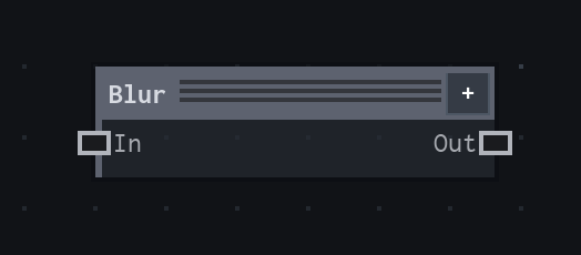 The Blur node on the VFX Loom graph canvas.