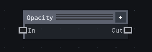 The Opacity node on the VFX Loom graph canvas.