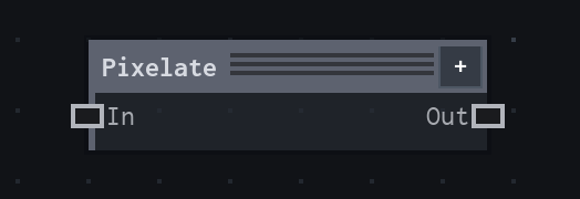 The Pixelate node on the VFX Loom graph canvas.