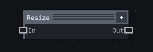 The Resize node on the VFX Loom graph canvas.