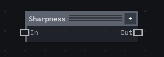 The Sharpness node on the VFX Loom graph canvas.