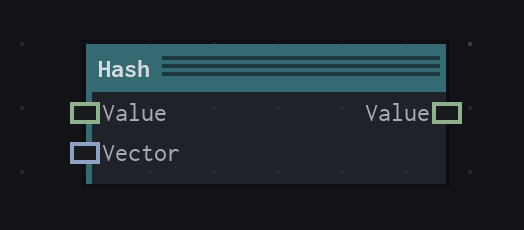 The Hash node on the VFX Loom graph canvas.