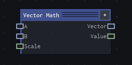 The Vector Math node on the VFX Loom graph canvas.